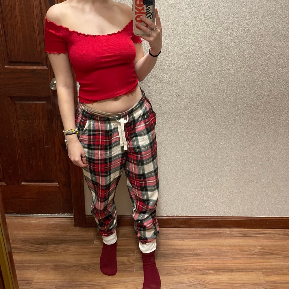 Red Off-Shoulder Ruffle Top - Picture 3 of 3